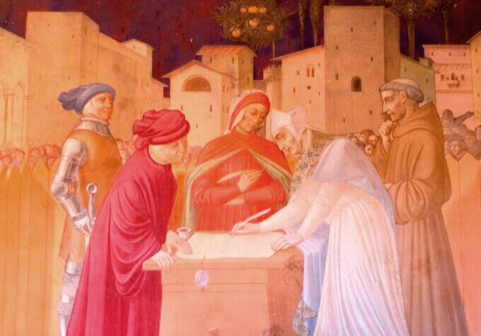 Affresco Dante in Lunigiana Castello Fosdinovo tour stippelli